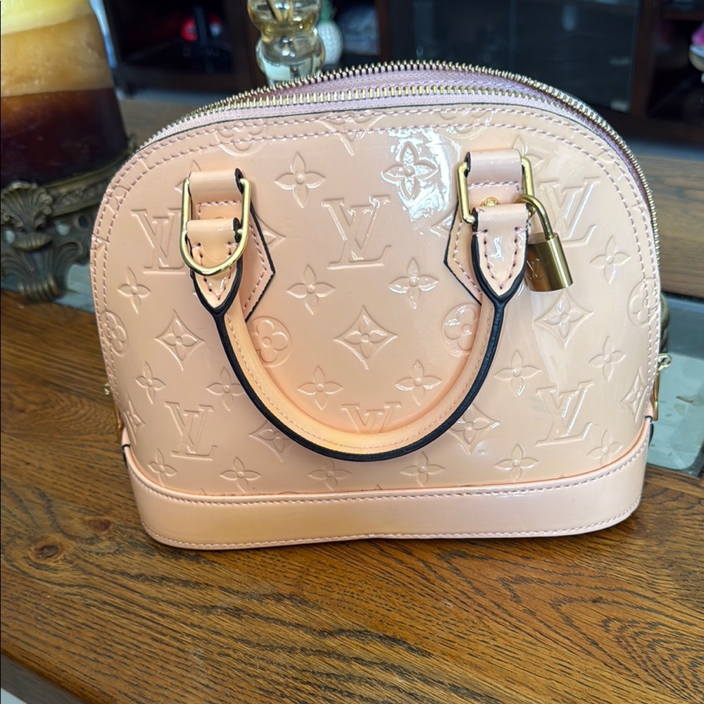 Louis Vuitton Cream Mini Bag with Monogram and Gold Hardware
